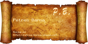 Petres Barna névjegykártya